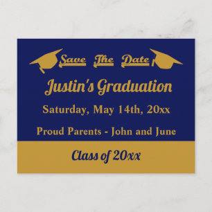 Carte Postale Graduate Graduate Graduate Save The Date Blue and