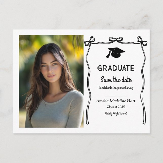 Carte Postale Graduate mûre Bows Girl | Enregistrer la photo de  (Devant)