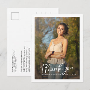 Carte Postale Graduation 2024 Merci de script photo