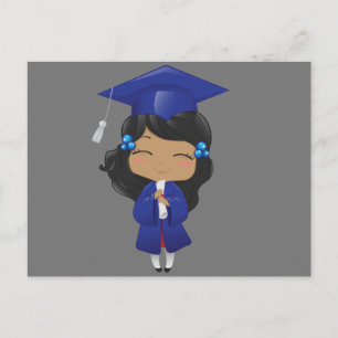 Carte Postale Graduation Girl thank you card