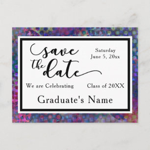Carte Postale Graduation graphique moderne colorée Enregistrer l