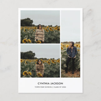 Carte Postale Graduation Minimal Photo Collage Thank You