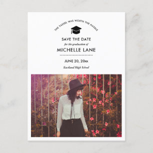 Carte Postale Graduation Minimale Enregistrer La Date Grad Photo