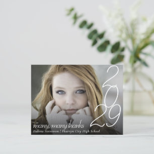 Carte Postale Graduation moderne   Merci photo lettres main