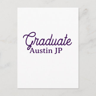 Carte Postale Graduation name purple simple minimal stylish call