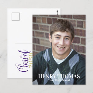 Carte Postale Graduation Photo minimaliste moderne Classe de scr