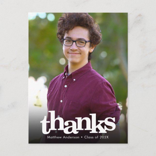 Carte Postale Graduation photo moderne audacieuse typographie me (Devant)