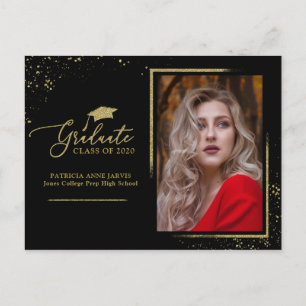 Carte Postale Gradué Chic Faire-part d'or Parties scintillant