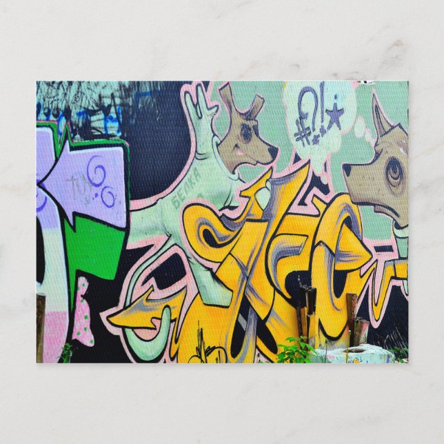 Carte Postale Graffiti Belka et Strelka (Devant)