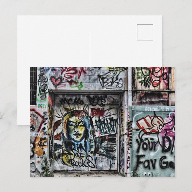 Carte Postale Graffiti Cool Moderne Urbain Art de rue (Devant / Derrière)