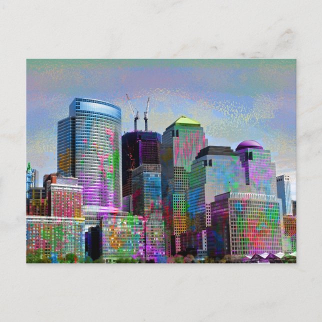 Carte Postale Graffiti cool plaques aquarelles New York (Devant)