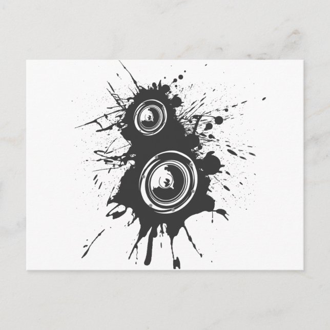 Carte Postale Graffiti de haut-parleur - DJ Music Disque Jockey  (Devant)