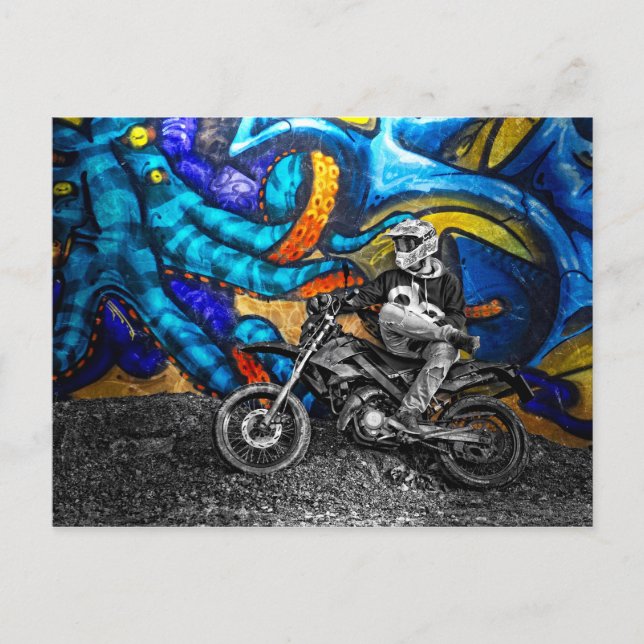 Carte Postale Graffiti de vélo de rue urbain (Devant)