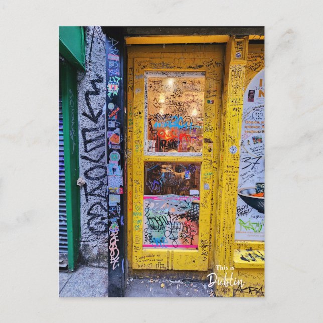 Carte Postale Graffiti Dining Dublin Irlande (Devant)