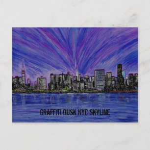 Carte postale - Graffiti Dusk NYC Skyline