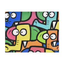 Carte postale GRAFFITI ELEPHANTS