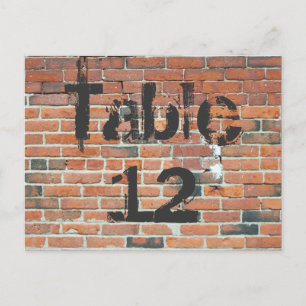 Carte Postale Graffiti en briques rouges Numéro du tableau de ré
