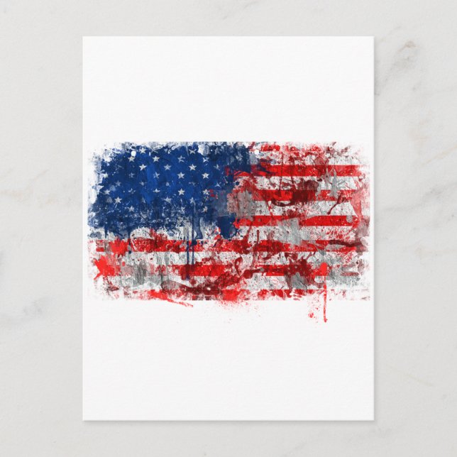Carte Postale Graffiti FLag américain (Devant)