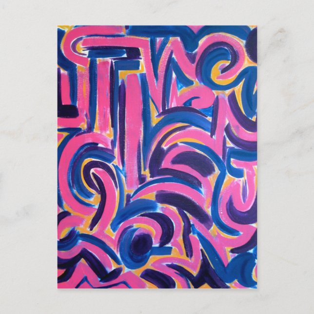 Carte Postale Graffiti grec ancien - Abstrait peinture à la main (Devant)
