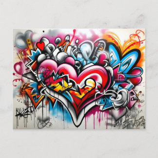 Carte Postale Graffiti Hearts # 5