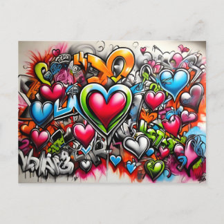 Carte Postale Graffiti Hearts # 7