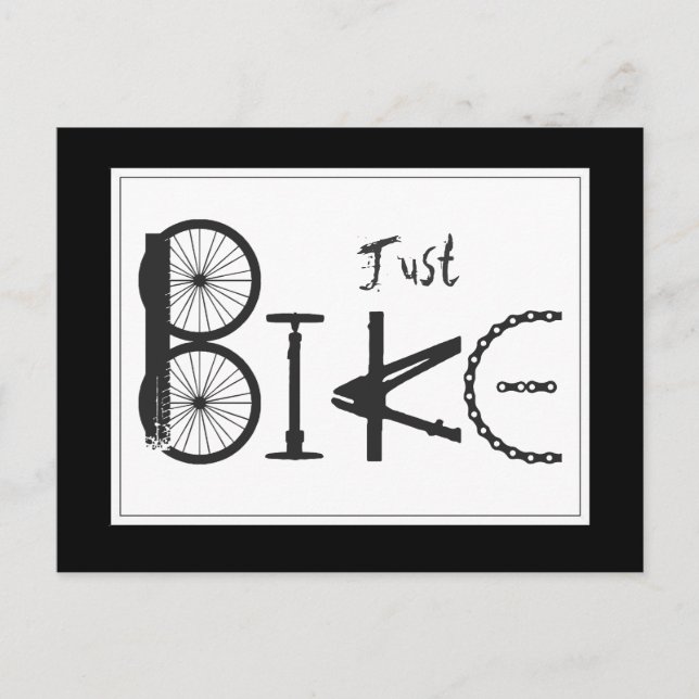 Carte Postale Graffiti "Just Bike" de Bike Parts & Tire Traces (Devant)