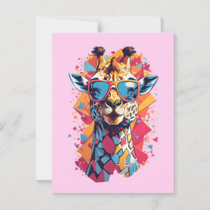 Carte Postale Graffiti Style Giraffe Portrait-58567