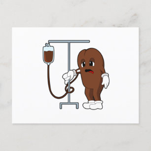 Carte Postale Graine de café avec cafetière