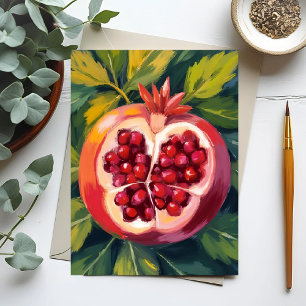 Carte Postale Graines de Grenade   Peinture de Fruit