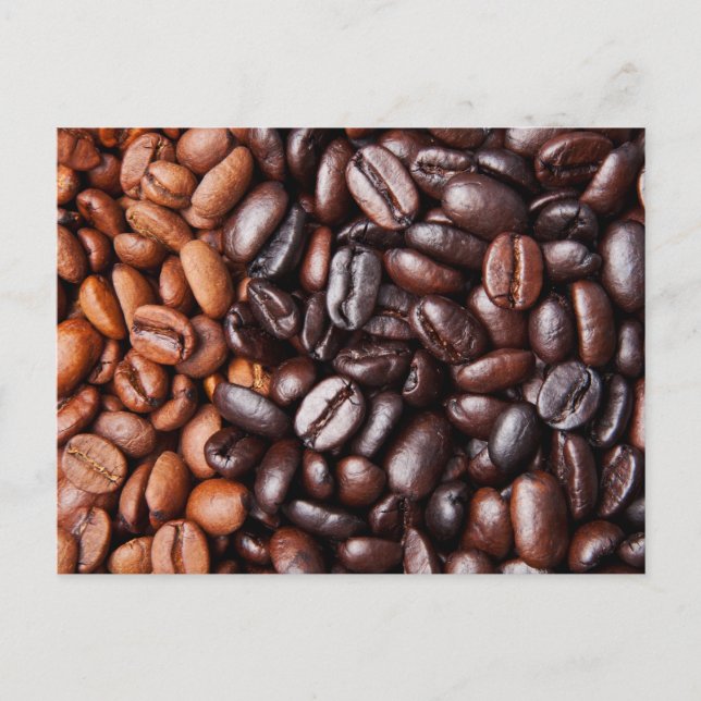 Carte Postale Grains de café - lumière entière et obscurité (Devant)