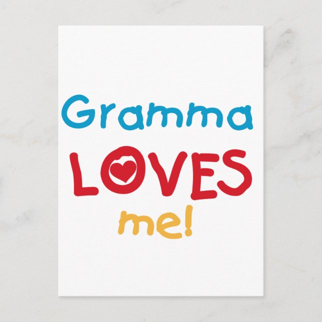 Carte Postale Gramma aime mes t-shirts et cadeaux (Devant)