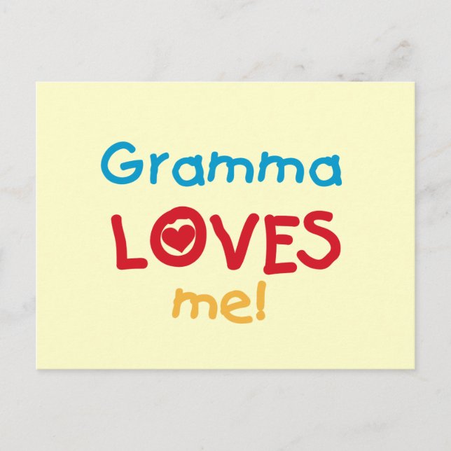 Carte Postale Gramma aime mes t-shirts et cadeaux (Devant)