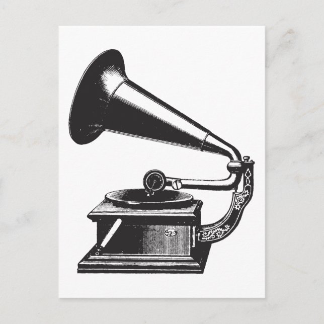 Carte Postale Gramophone vintage (Devant)