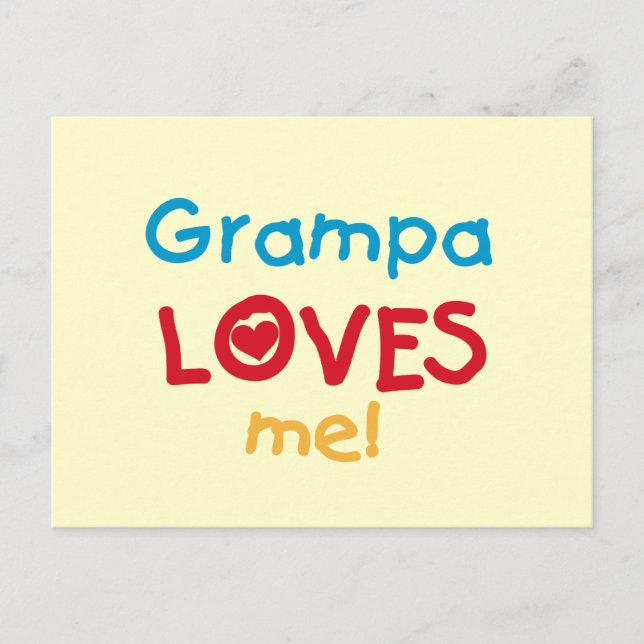 Carte Postale Grampa m'aime T-shirts et cadeaux (Devant)