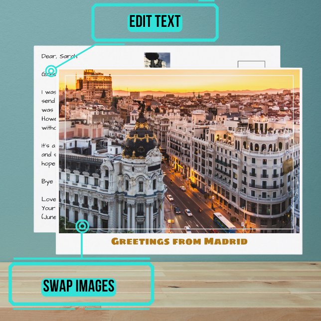 Carte Postale Gran Via Madrid Espagne Moderne (Share your experiences with these stylish template postcards.)