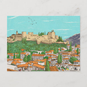 Carte Postale Granada Cityview Espagne Illustration du paysage