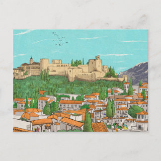Carte Postale Granada Cityview Espagne Illustration du paysage