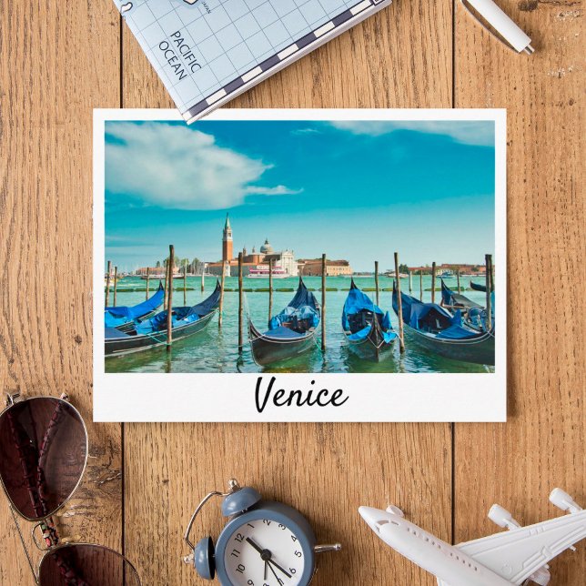 Carte Postale Grand Canal de Venise avec des gondoles emblématiq (Créateur téléchargé)