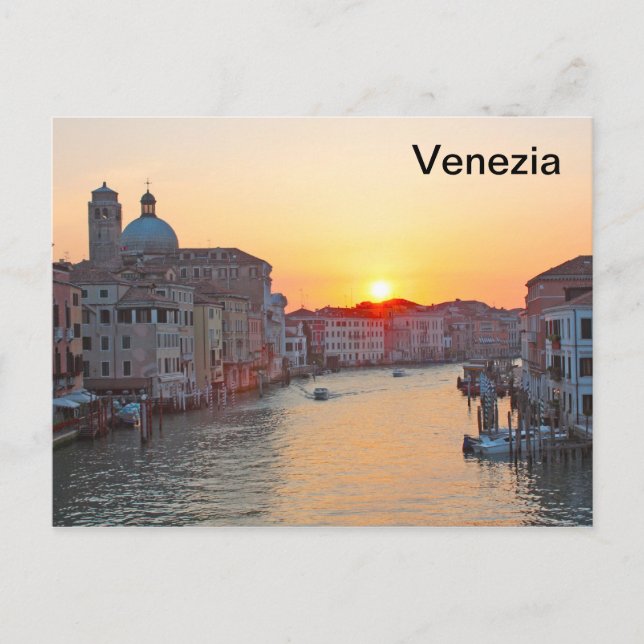 Carte Postale Grand canal Venice - soleil (Devant)