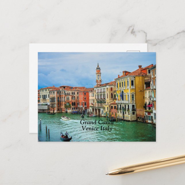 Carte Postale Grand Canal, Venise, Italie (Devant/Arrière en situation)