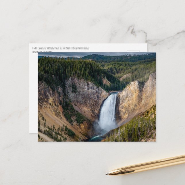 Carte Postale Grand Canyon de Yellowstone (Devant/Arrière en situation)