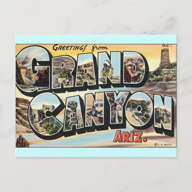Carte Postale Grand Canyon Vintage voyage (Devant)