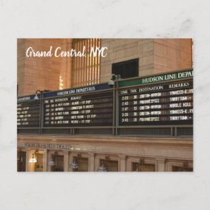 Carte Postale Grand Central Hudson Harlem Train Départs NYC