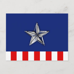 Carte Postale Grand Chrome comme l'étoile d'argent sur les coule