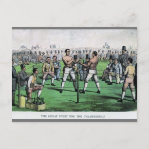 Carte Postale Grand combat pour le Championnat, Boxing Vintage