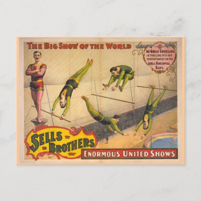 Carte Postale Grand Costellos Trapeze Afficher Poster du Cirque (Devant)