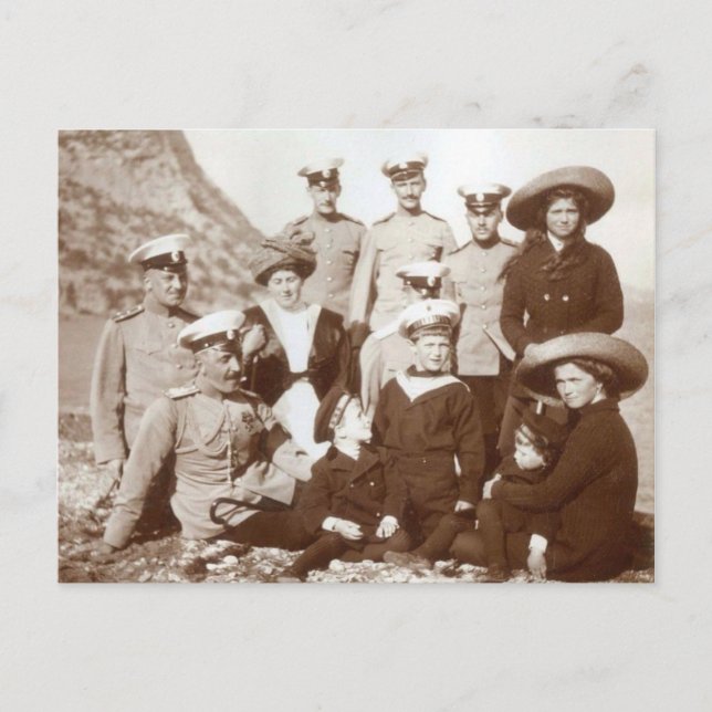 Carte Postale Grand-Duchesse Olga, Maria & tsarevitch Alexis (Devant)