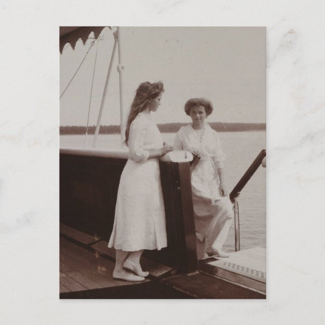 Carte Postale Grand-Duchesses Olga & Marie de Russie, Romanov (Devant)