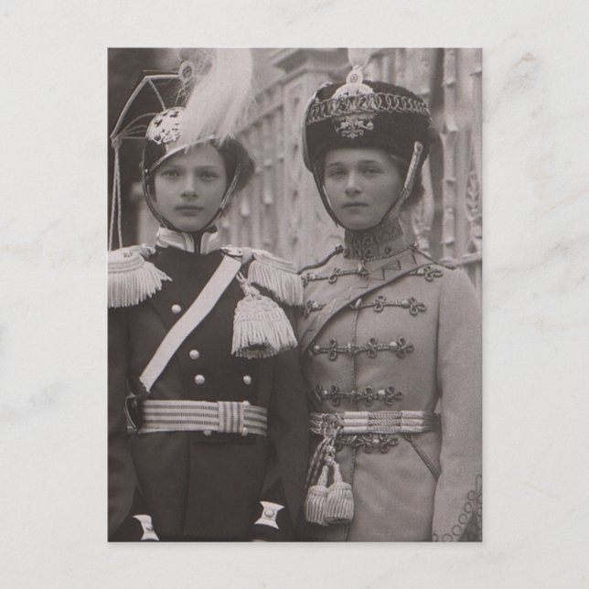 Carte Postale Grand-Duchesses Olga & Tatiana en uniforme #1 (Devant)