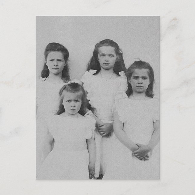 Carte Postale Grand-Duchesses OTMA Romanov - Russie (Devant)